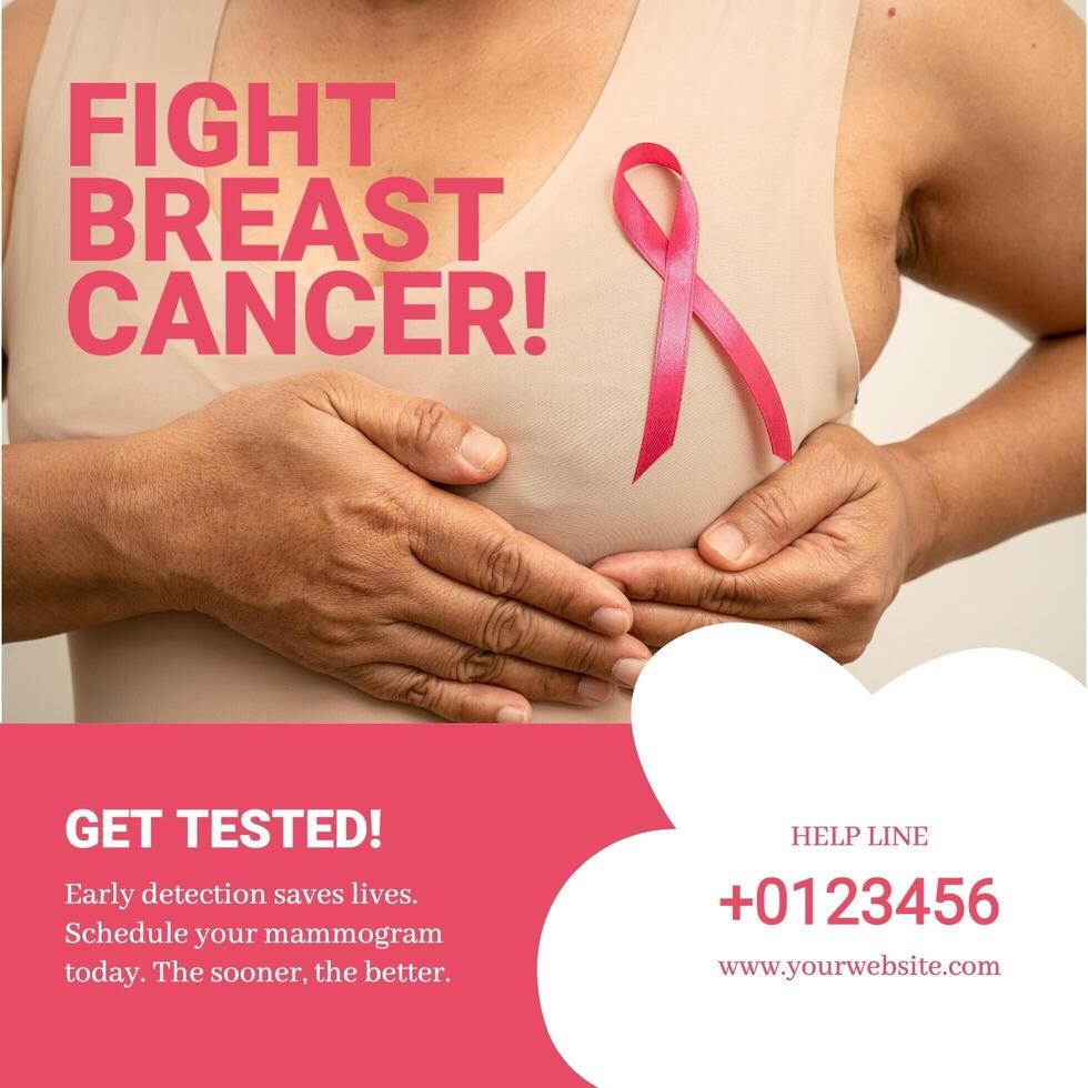 Against Breast Cancer Campaign Instagram Post template