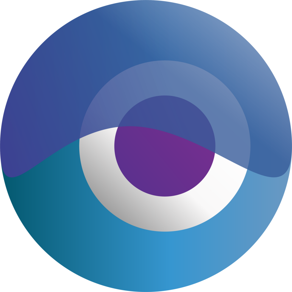 A blue and purple circle with an eye in the center png
