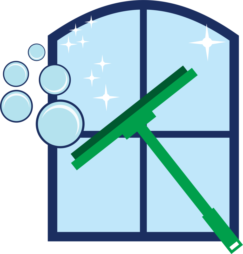 A window cleaning tool and bubbles png