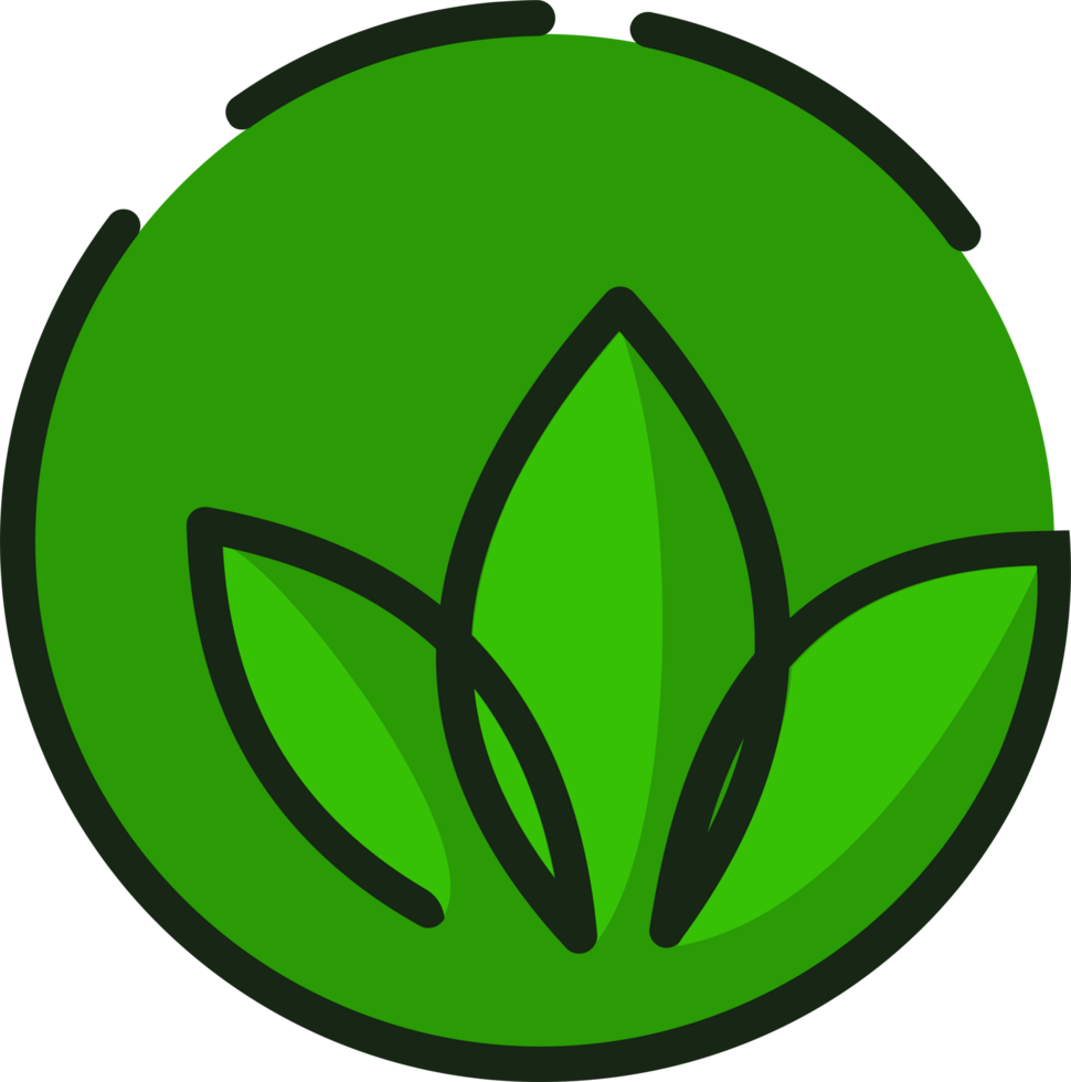 A green leaf icon in a circle png