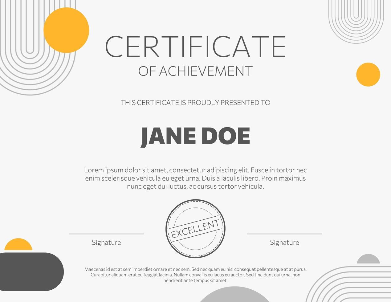 Modern Minimalist Certificate template