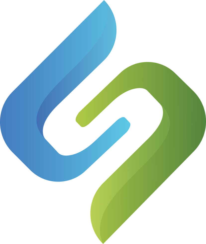 The s logo with a green and blue color png