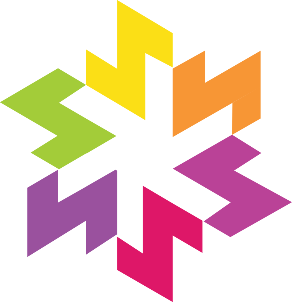 A colorful logo with a star in the middle png
