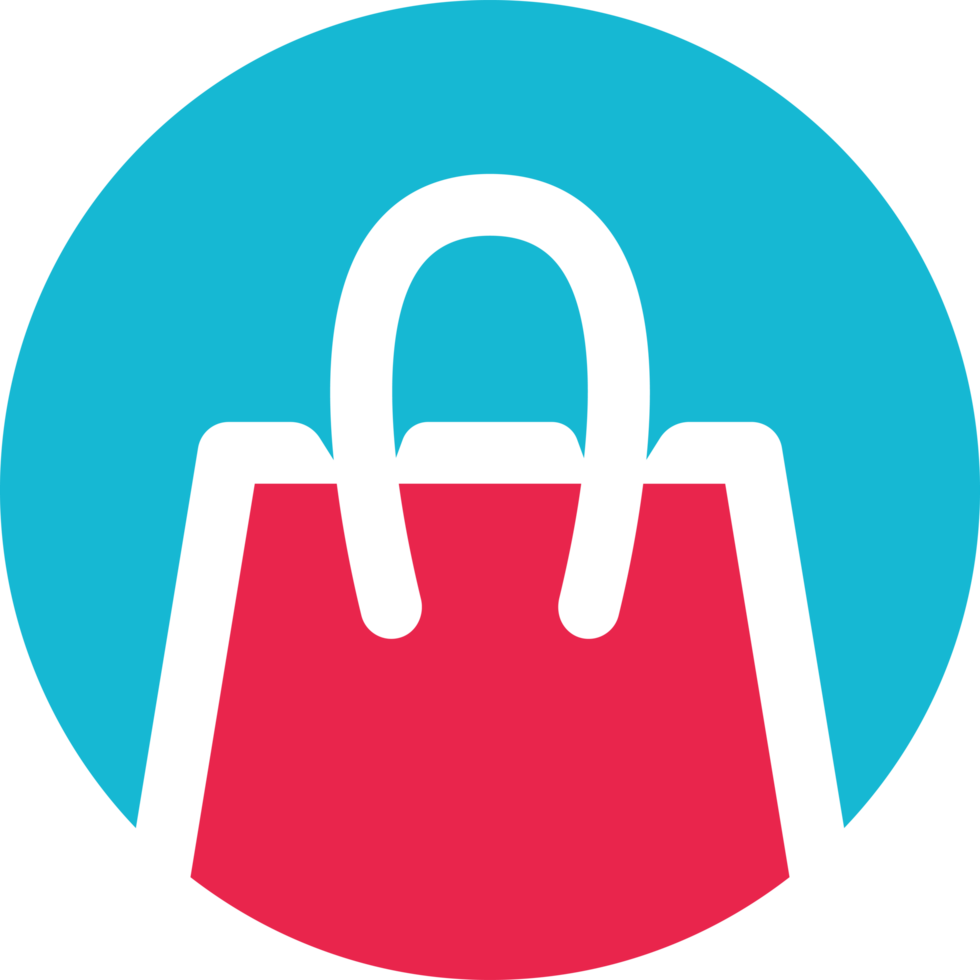 A shopping bag icon in a circle png