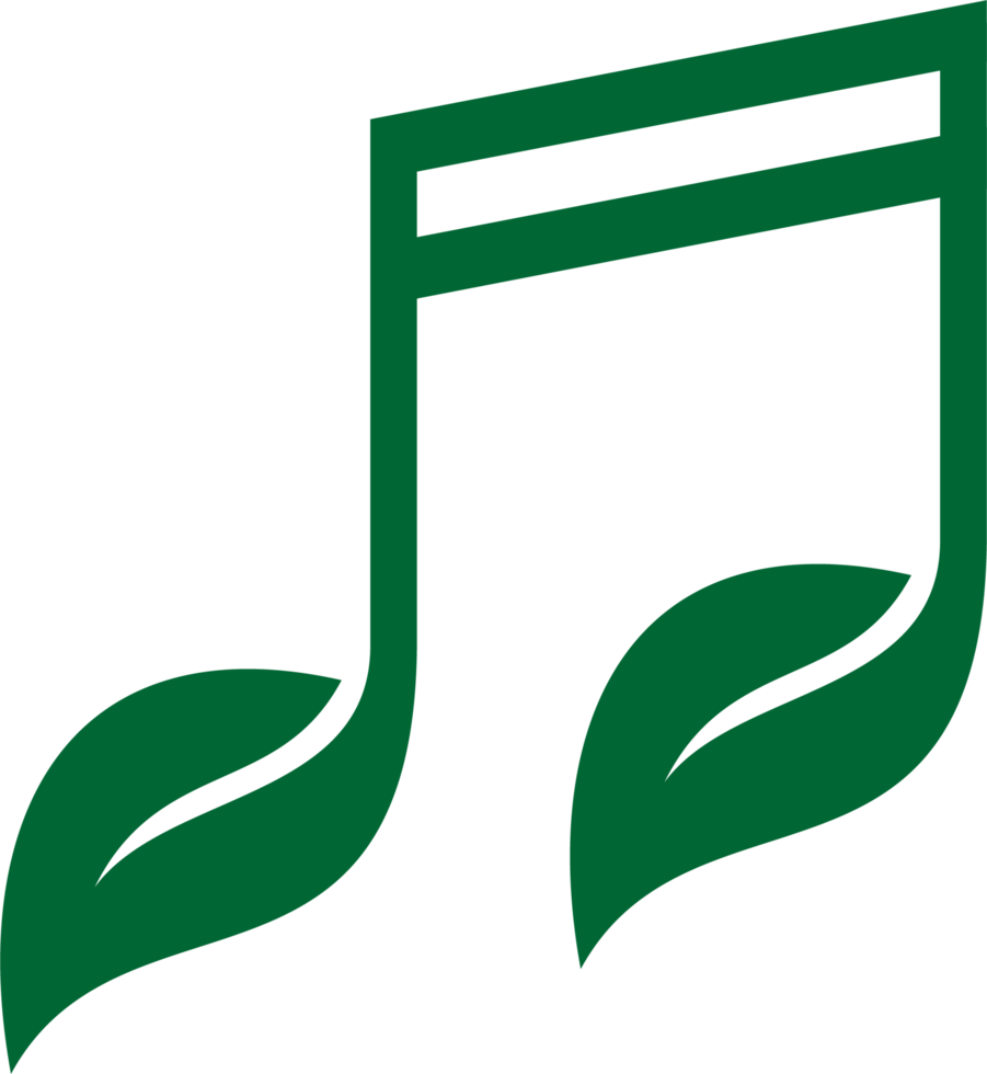 A green music note with leaves png