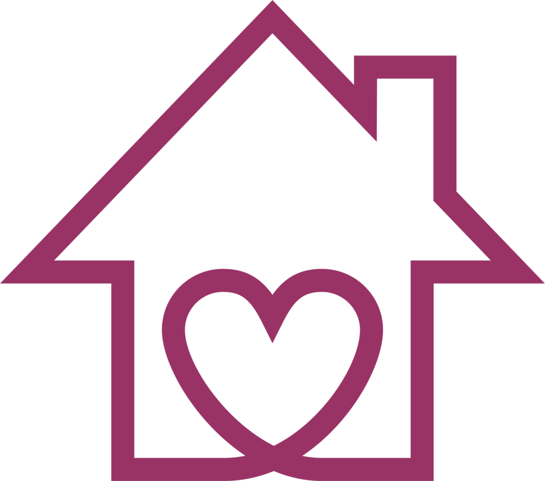 A house with a heart in the middle png