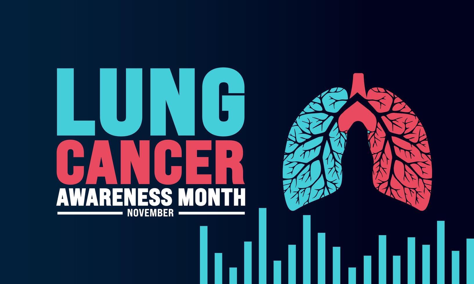 November is Lung cancer awareness month. Holiday concept. suitable for placard, background,Greeting Card, Poster design template with text inscription vector