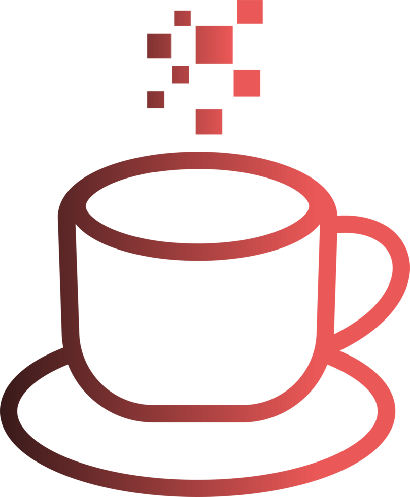 A cup of coffee with a red dot on it png