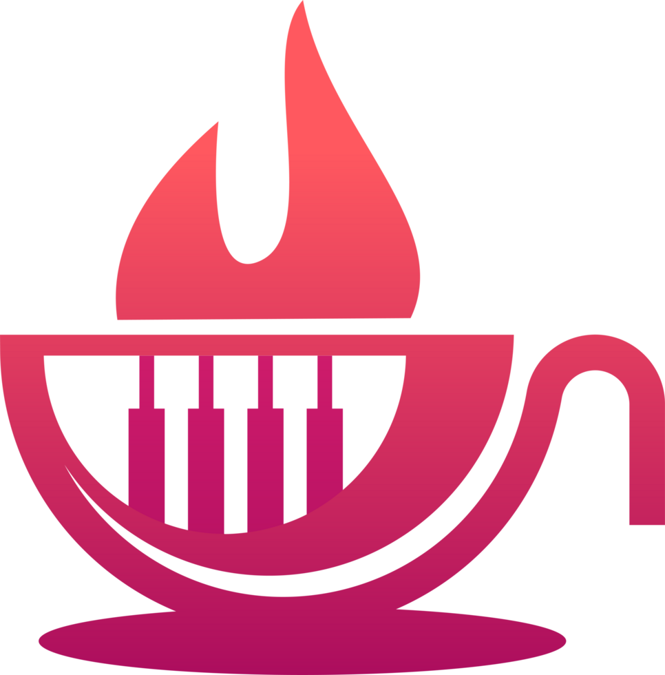 A pink cup with a flame on it png
