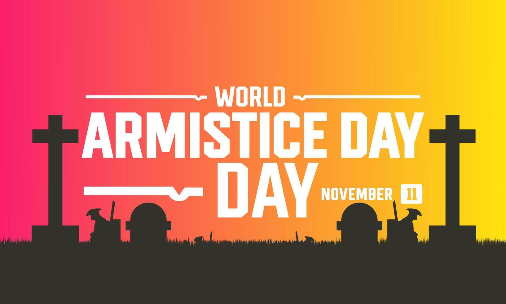 National War Veterans Armistice Day celebrated on November 11. Holiday concept template with text inscription, vector