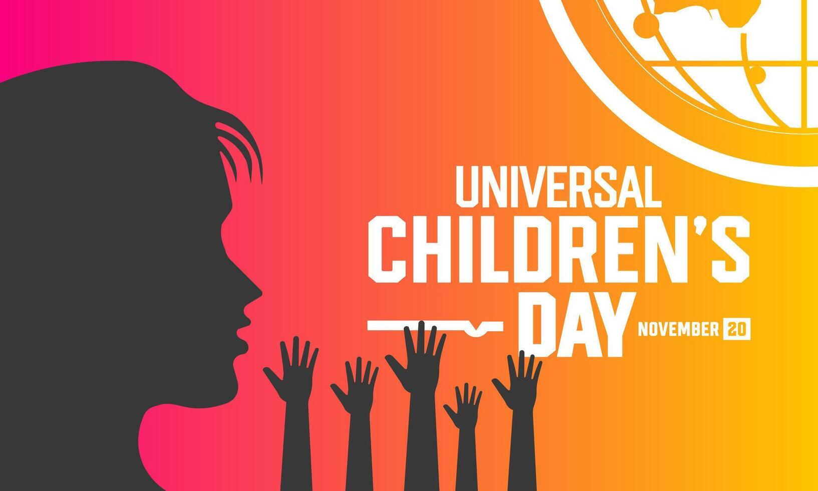 Universal Children day, and improving children's welfare .Holiday concept template with text inscription, perfect for Greeting Card, Post vector