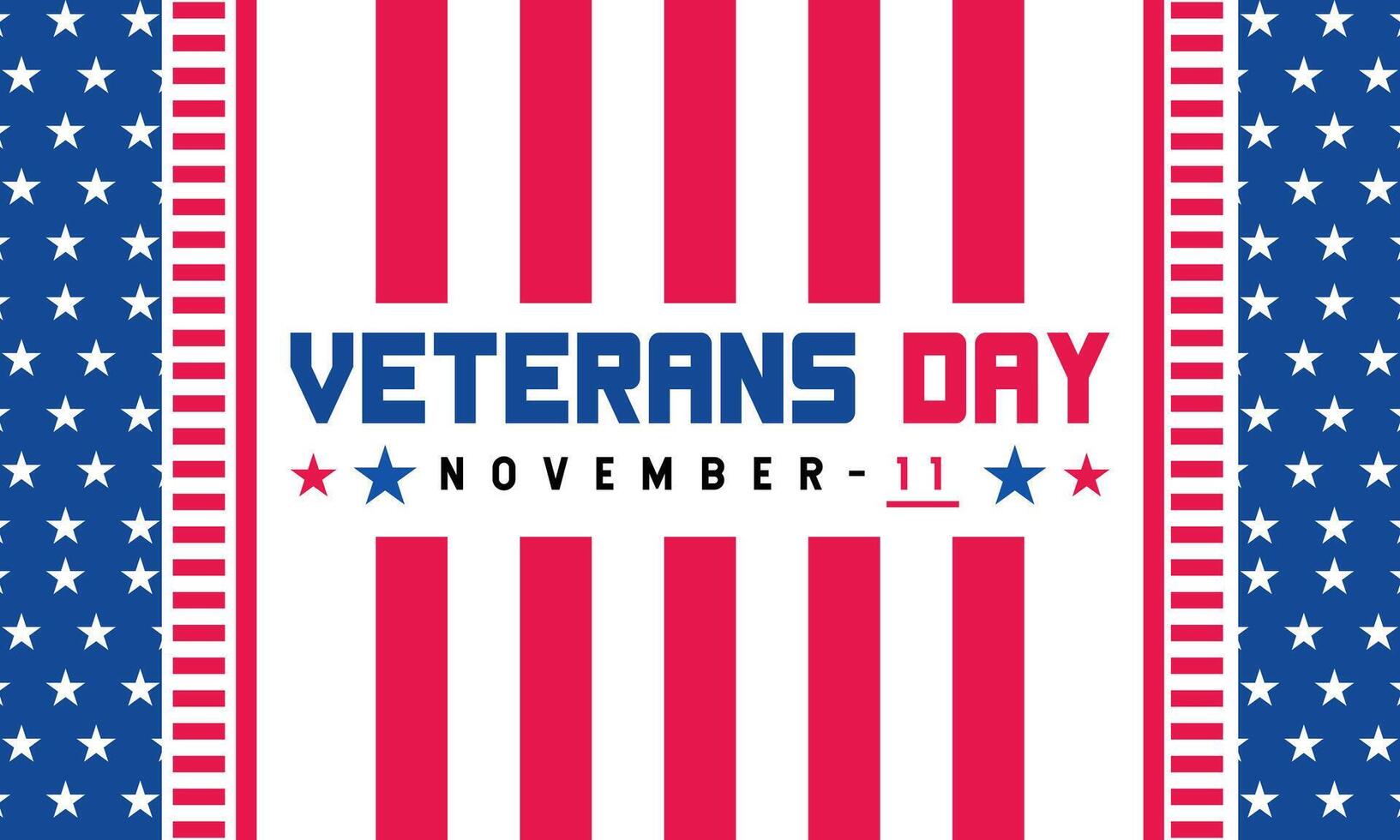 National Veteran Day template with United States of American flag. Honoring all who served. Holiday concept with text inscription, perfect for background, Greeting Card vector