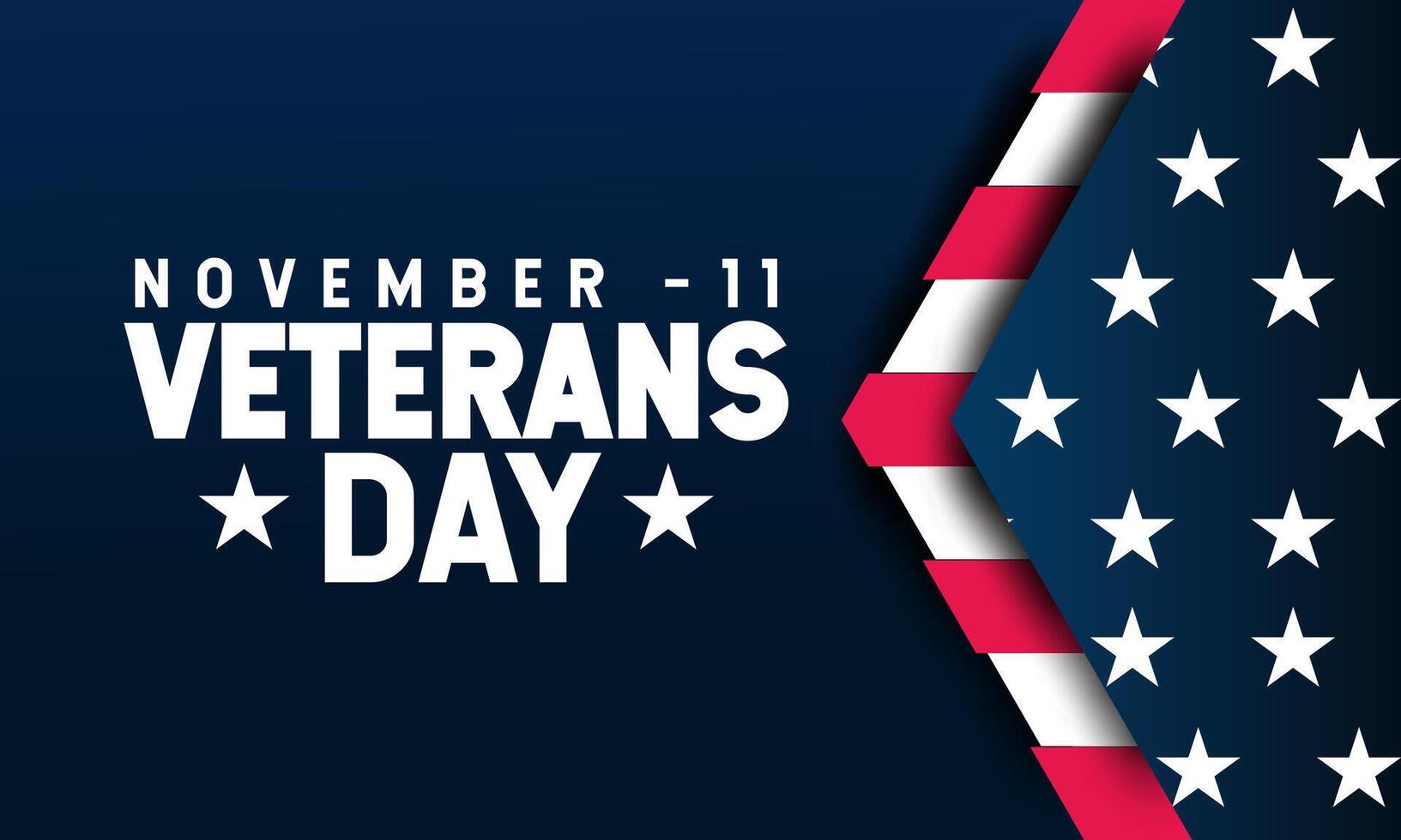 National Veteran Day template with United States of American flag. Honoring all who served. Holiday concept with text inscription, perfect for background, Greeting Card, Poster, Banner vector