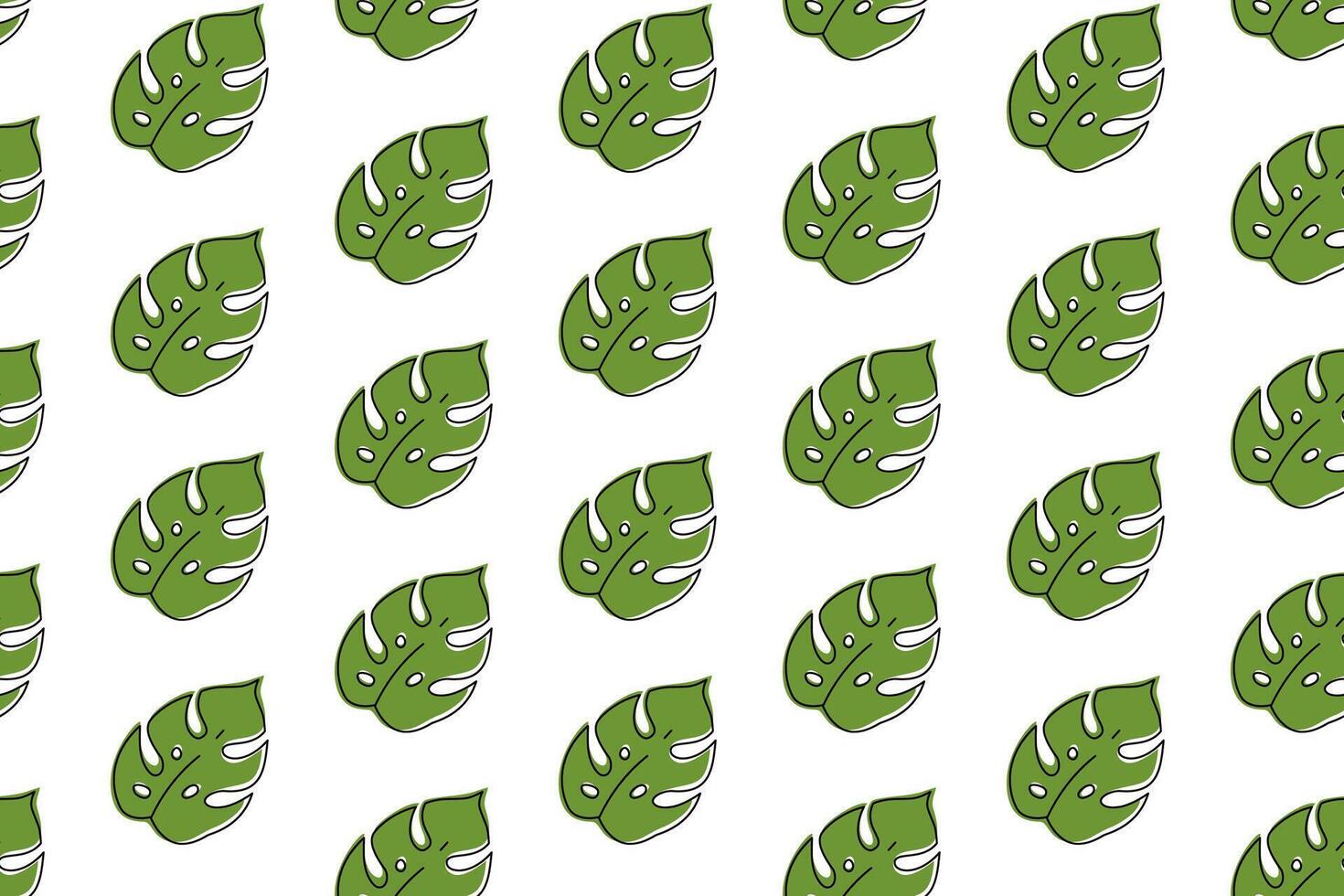 green monstera leaf seamless pattern. green monstera leaves pattern background. doodle monstera leaves pattern background. seamless patterns with green leaves of monstera. vector
