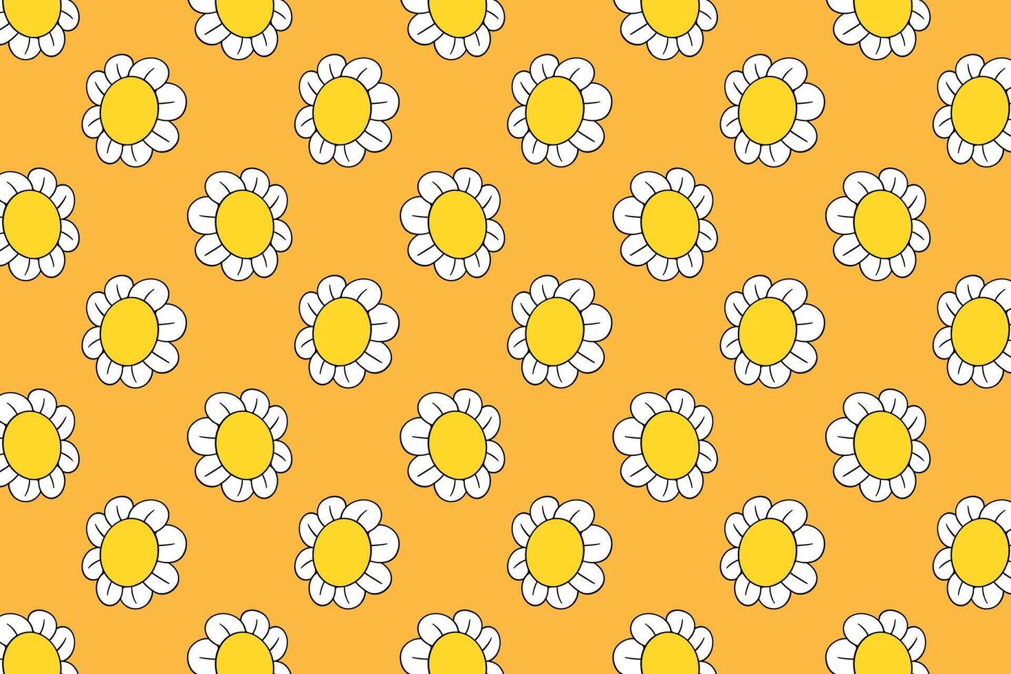 daisy flowers colorful pattern background. doodle daisy flowers seamless pattern background. beauty flowers seamless pattern with daisy petals beige daisy flowers background. vector