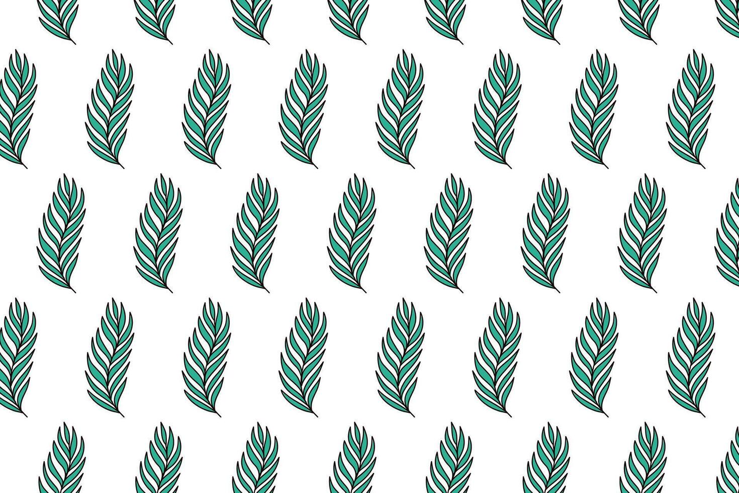 seamless patterns with green leaves of areca palm. green areca palm leaf seamless pattern. green areca palm leaves pattern background. doodle areca palm leaves pattern background. vector