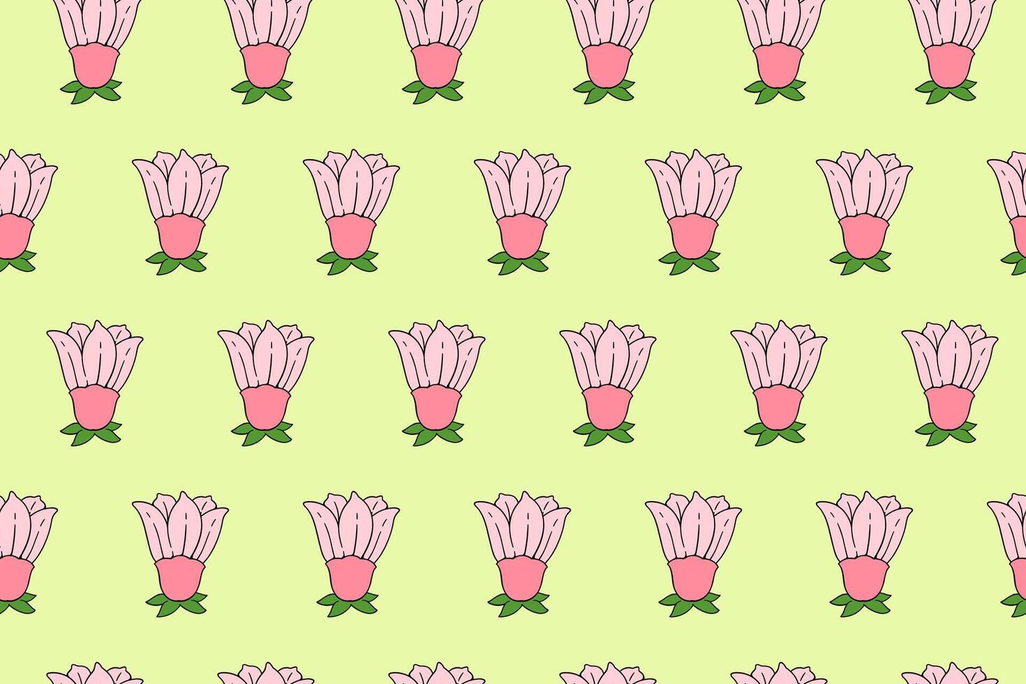 pink lily flowers colorful pattern background. doodle lily flowers seamless pattern background. beauty flowers seamless pattern with lily petals pink lily flowers background. vector