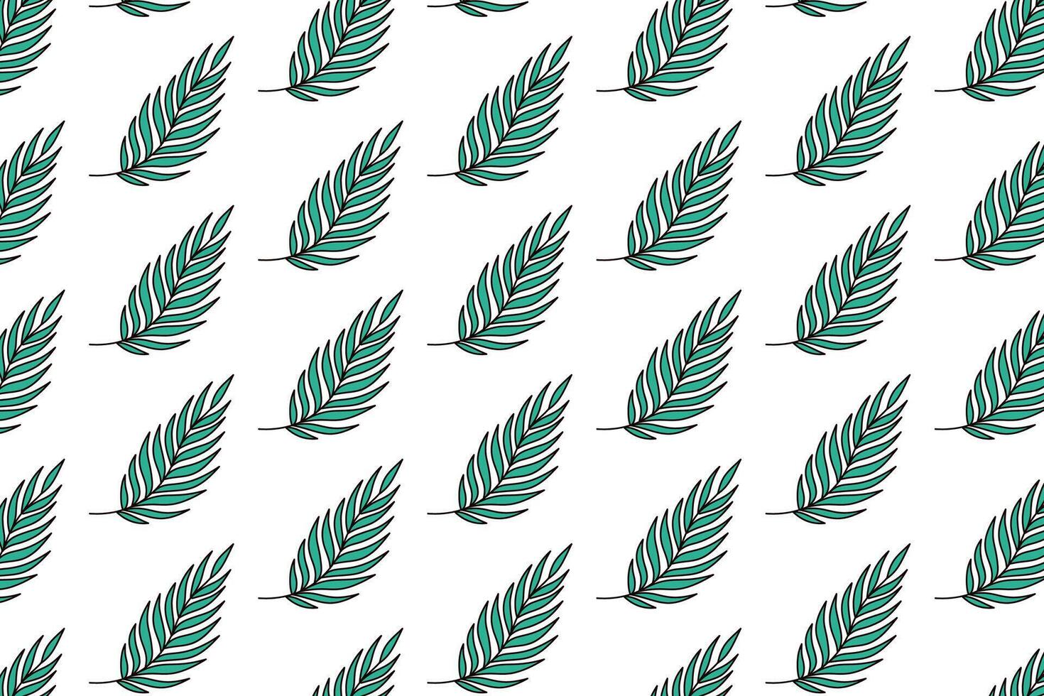 green areca palm leaves pattern background. green areca palm leaf seamless pattern. doodle areca palm leaves pattern background. seamless patterns with green leaves of areca palm. vector