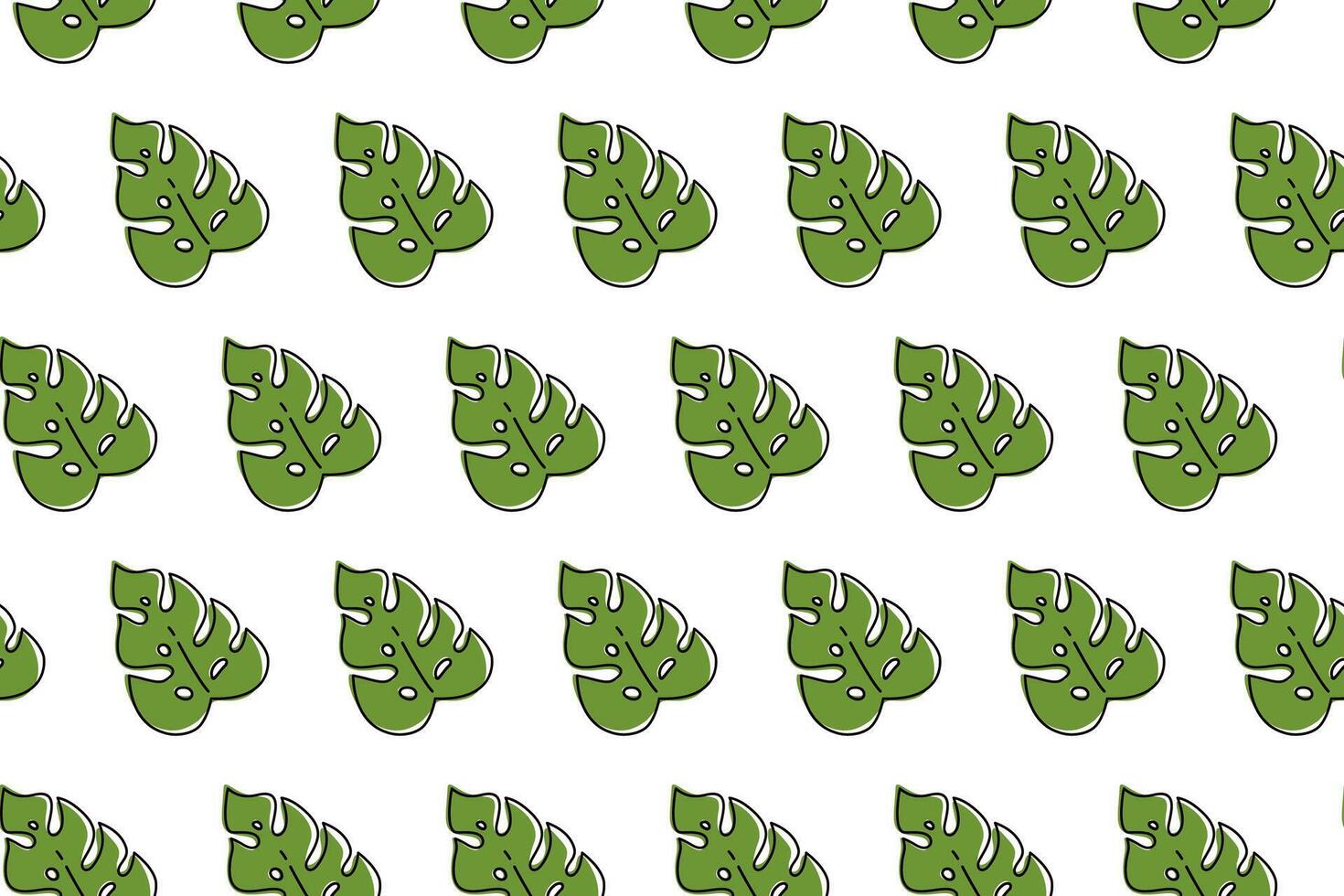 green monstera leaves pattern background. green monstera leaf seamless pattern. doodle monstera leaves pattern background. seamless patterns with green leaves of monstera. vector