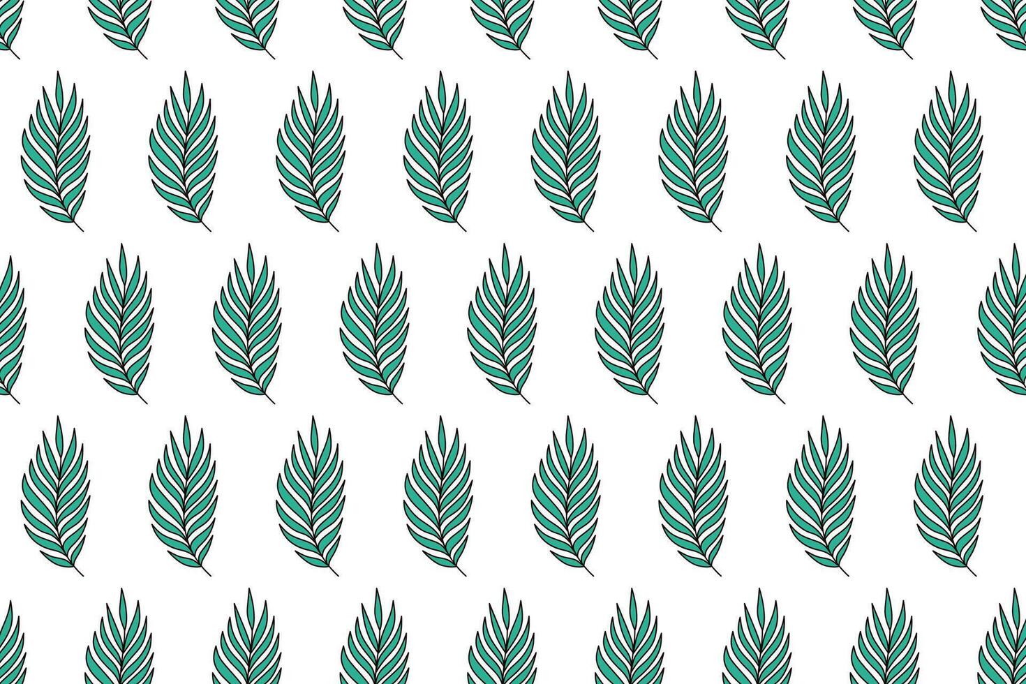 green areca palm leaf seamless pattern. green areca palm leaves pattern background. doodle areca palm leaves pattern background. seamless patterns with green leaves of areca palm. vector
