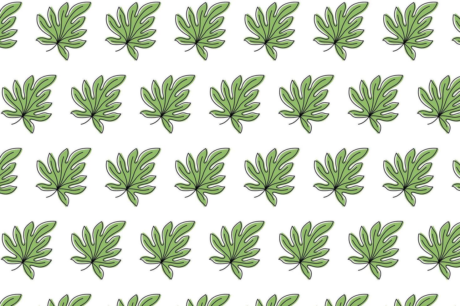 green aralia leaf seamless pattern. green aralia leaves pattern background. aralia leaves pattern background. seamless patterns with green leaves of aralia. vector