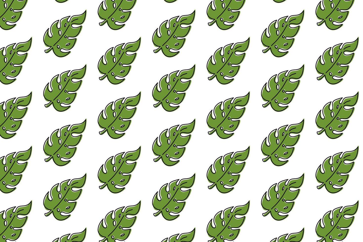seamless patterns with green leaves of monstera. green monstera leaves pattern background. green monstera leaf seamless pattern. doodle monstera leaves pattern background. vector