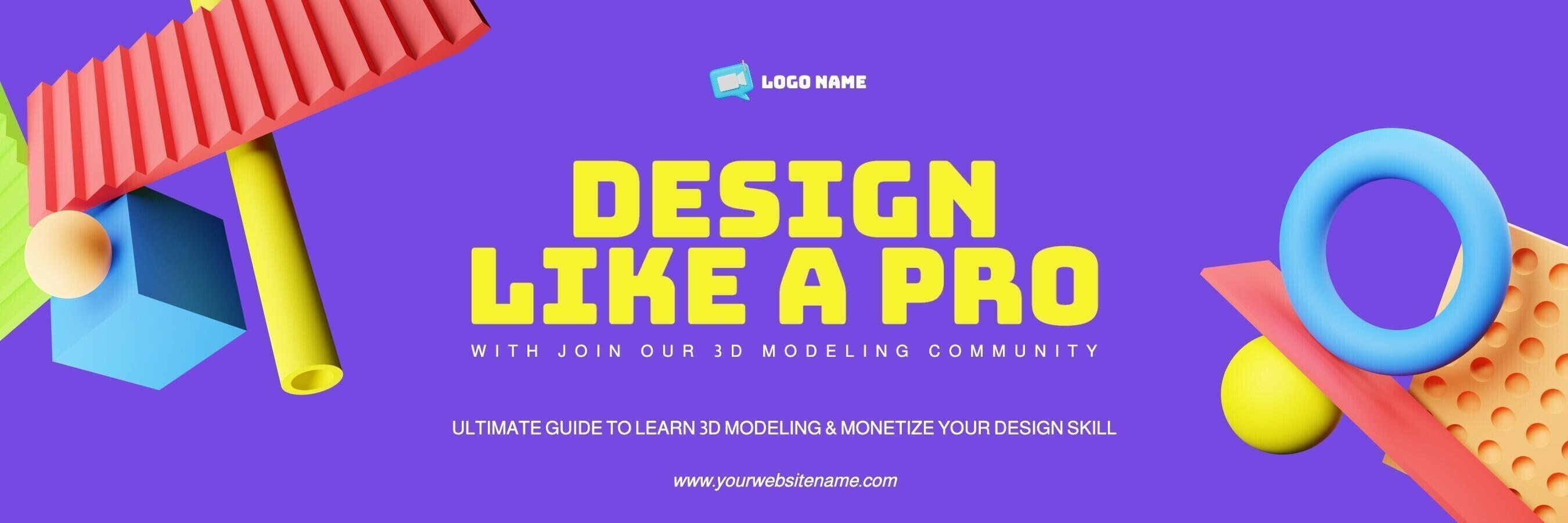 3 Dimensions Modeling Design Community Twitter Header template