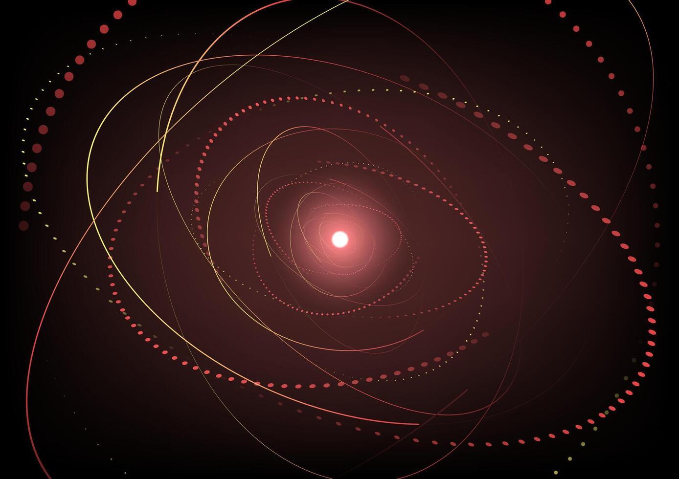 Abstract background with red dash circles elements vector