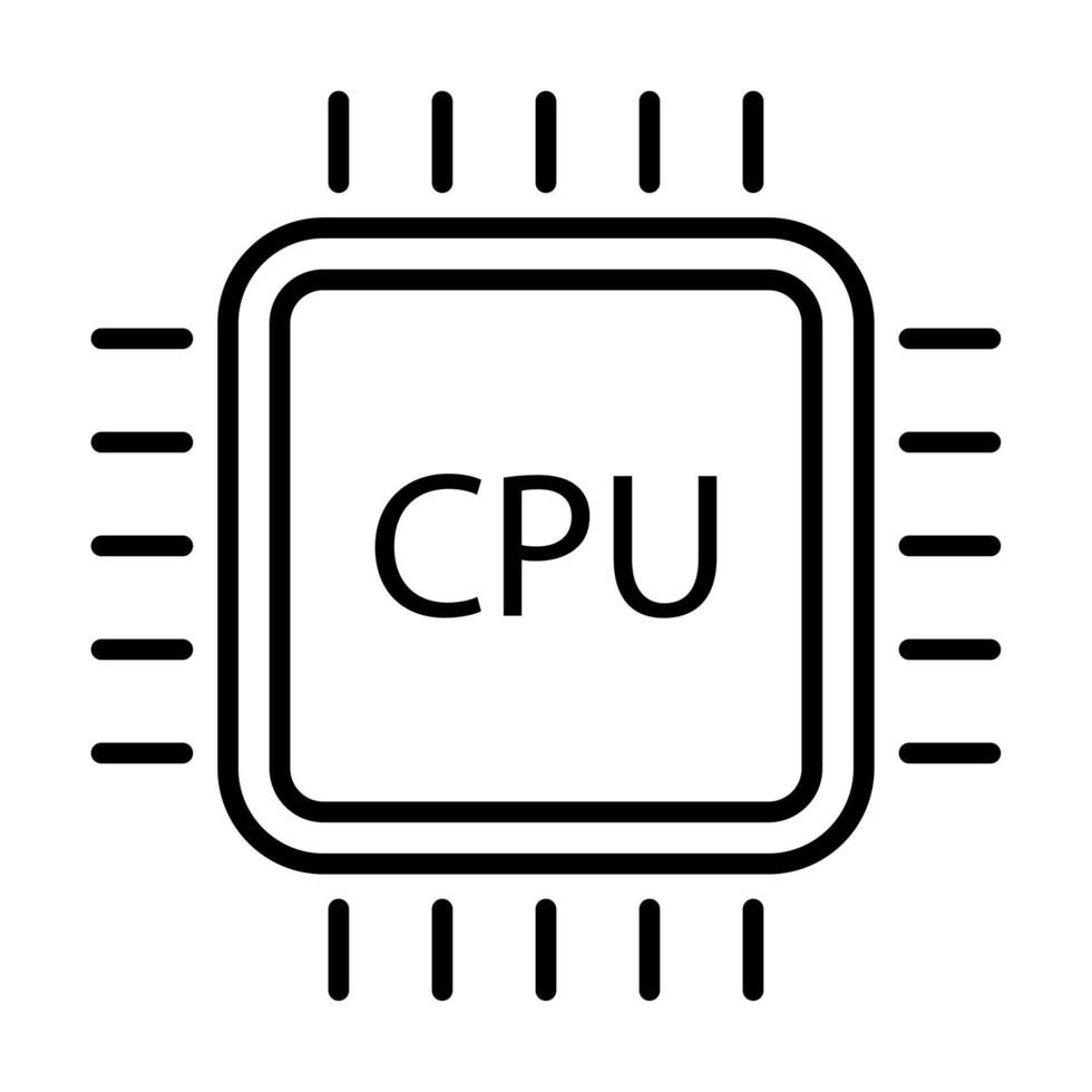 Central processing unit icon for for graphic design, logo, web site, social media, mobile app, ui illustration vector