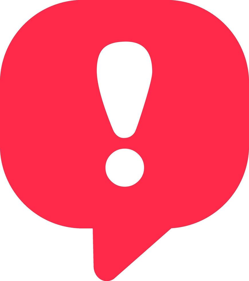 Exclamation icon attention logo warning speech bubble important round mark. vector