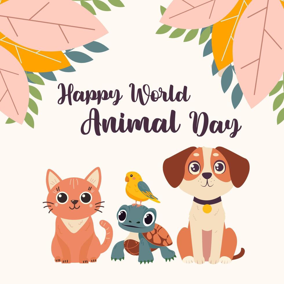 World Animal Welfare day. Wild Life Protection. Protect animal habitat. Ecological awareness. Take responsibility. vector