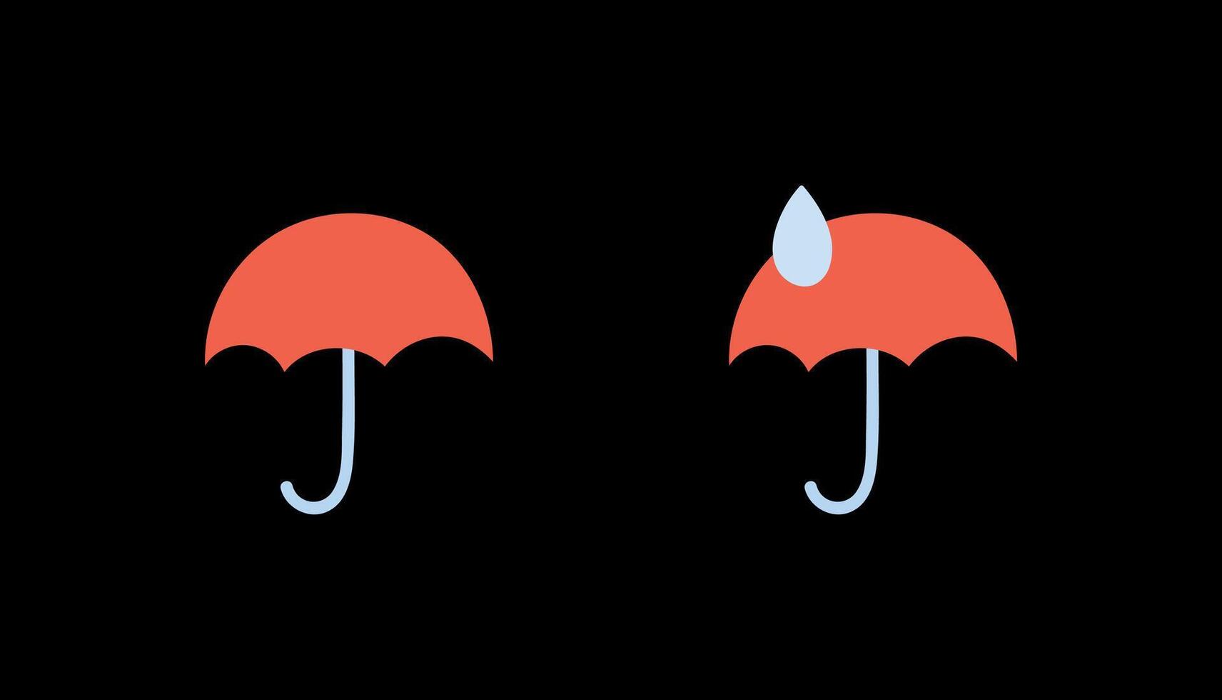 Rain illustration. Umbrella icon. Weather symbol. vector