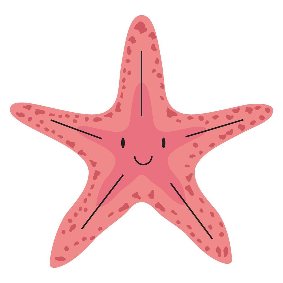 pink starfish design over white vector