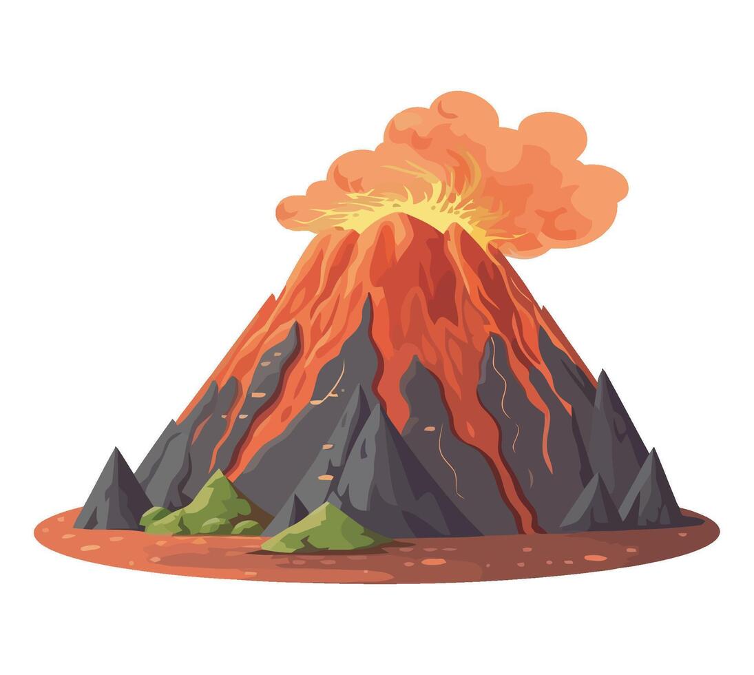 Volcanic landscape erupts adventure awaits in nature vector