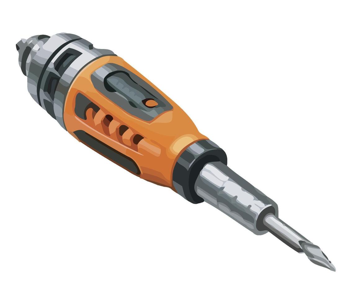A drill with a screwdriver on a white background vector