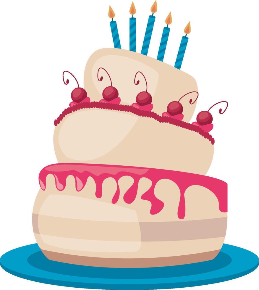 Birthday cake with candles vector