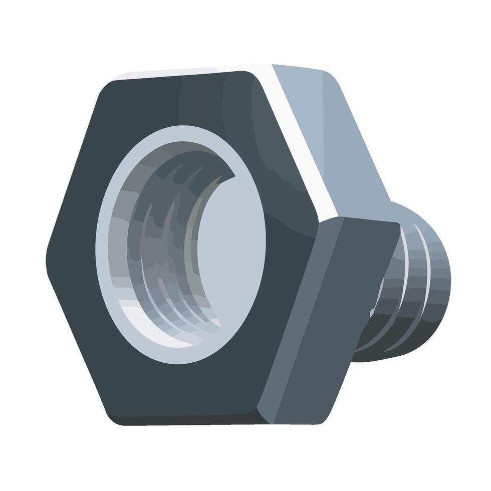 silver nut tool work icon vector