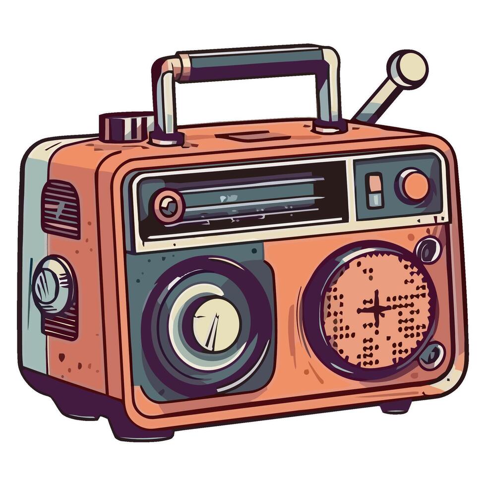 old fashioned boom box an analog audio isolated vector
