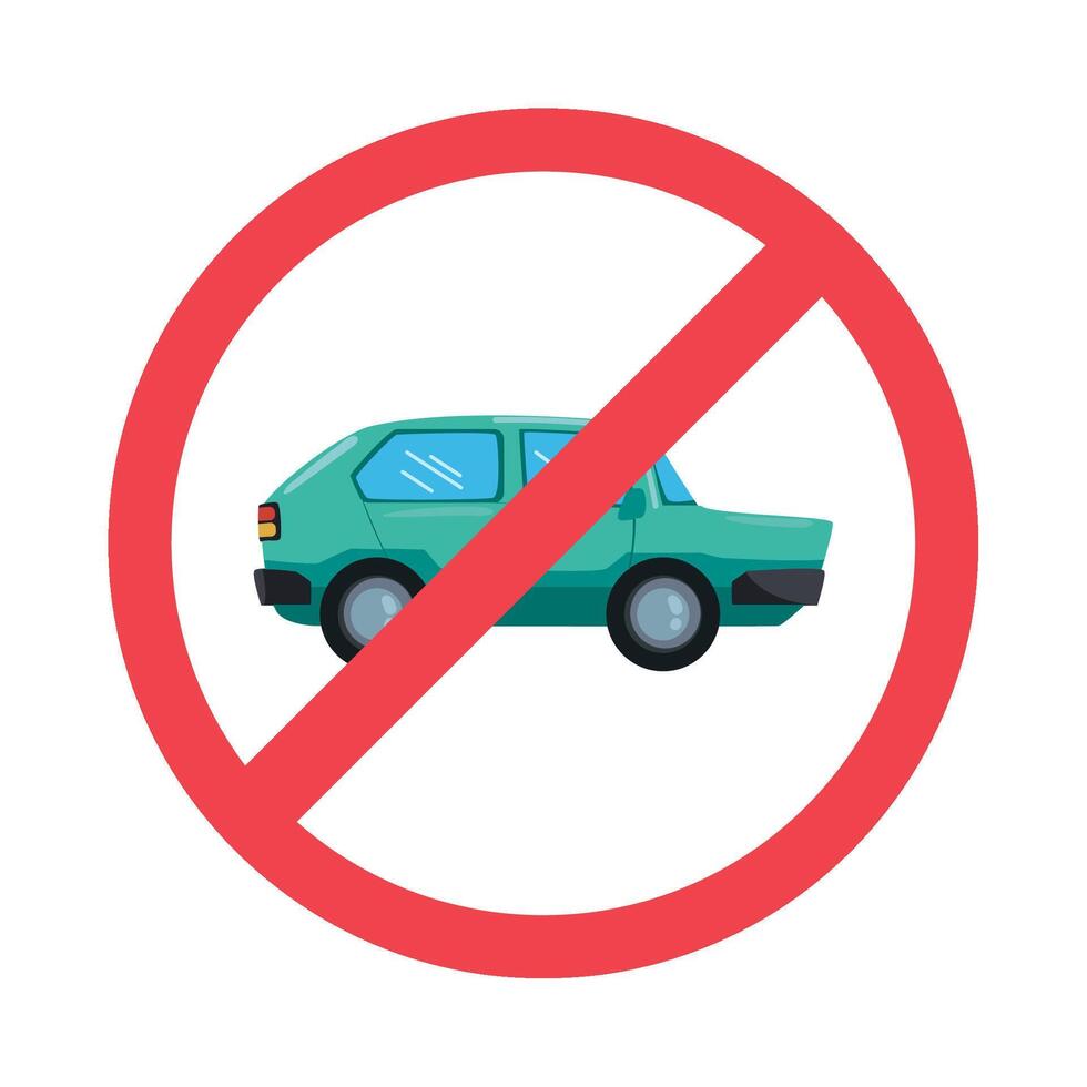car free day sign isolated icon vector