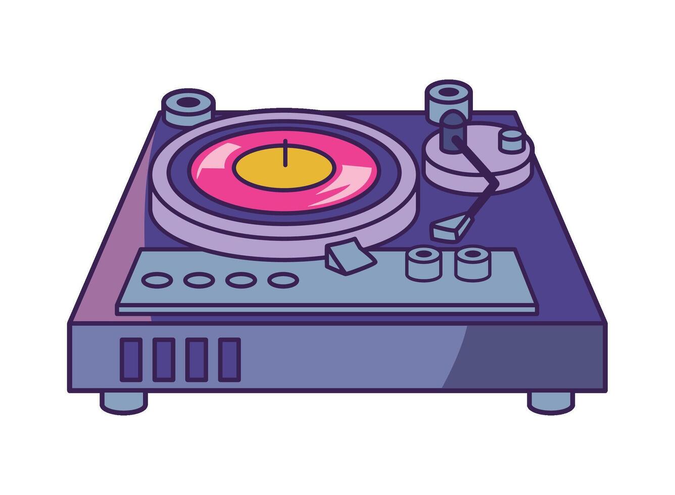 nineties pop art style music console isolated icon vector