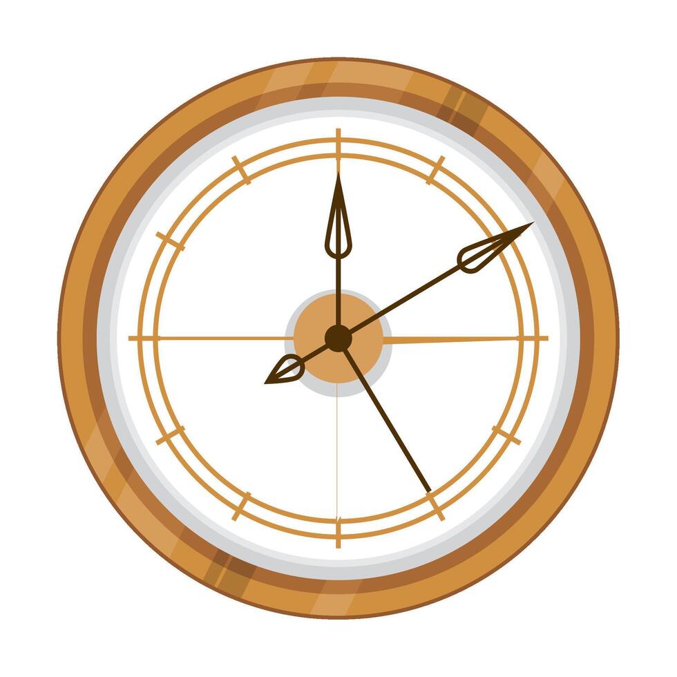 golden watch isolated icon vector
