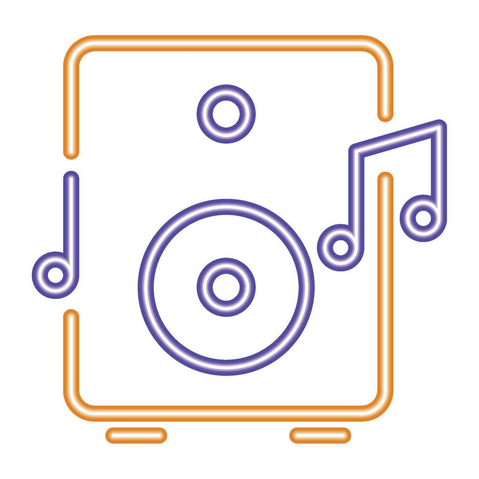 speaker music neon modern icon isolated vector