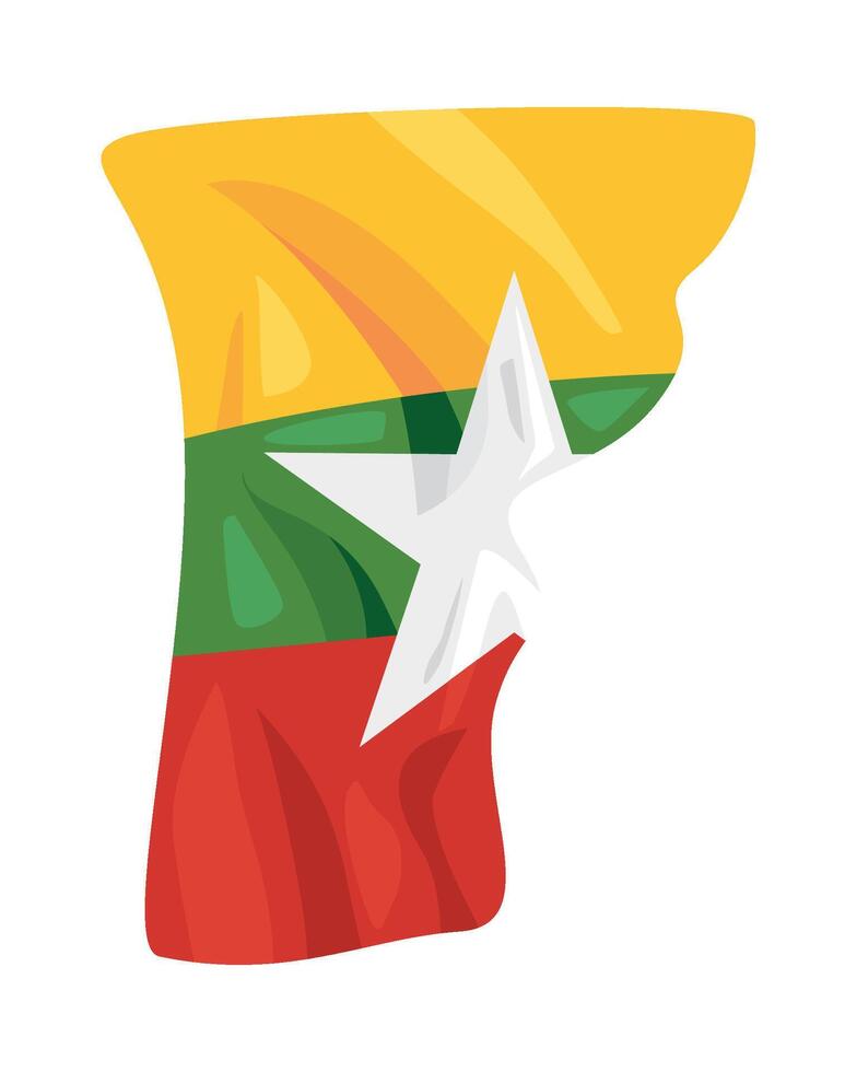 myanmar independence day flag symbol illustration vector