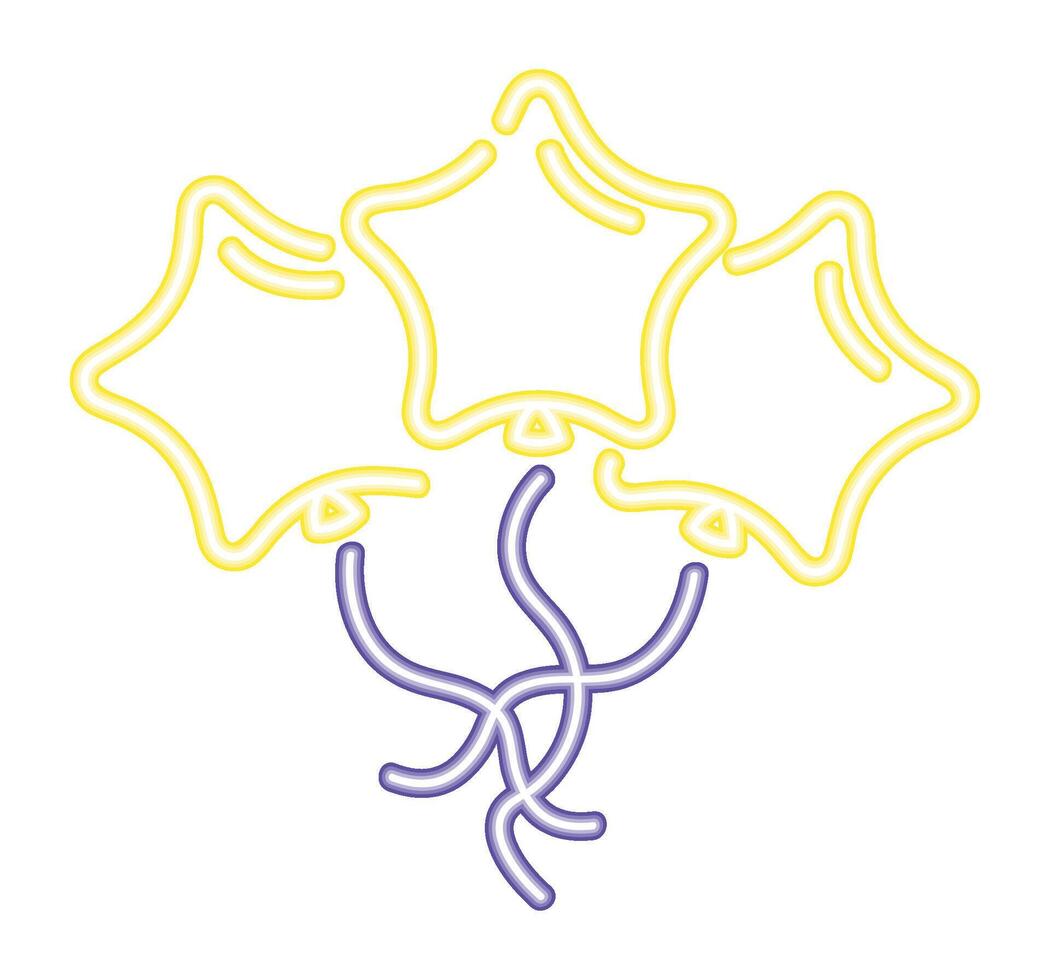 helium neon stars balloon icon vector