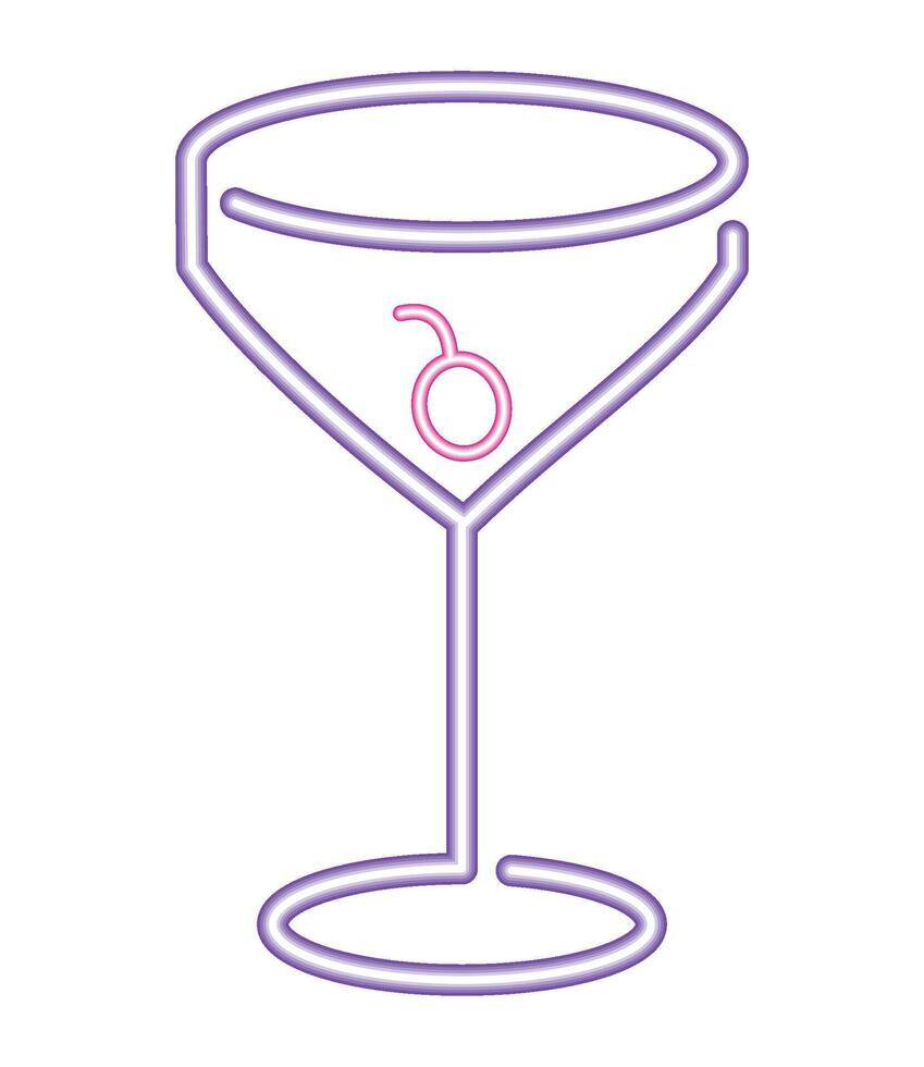 neon cocktail drink glowing icon isolated vector