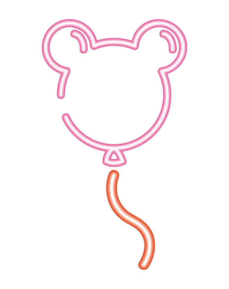 A neon mouse balloon with a pink nose vector