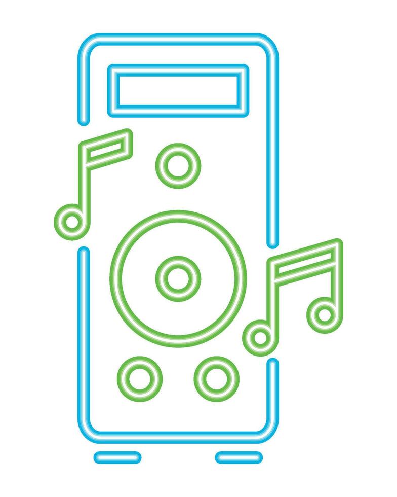 speaker music neon equipment icon isolated vector