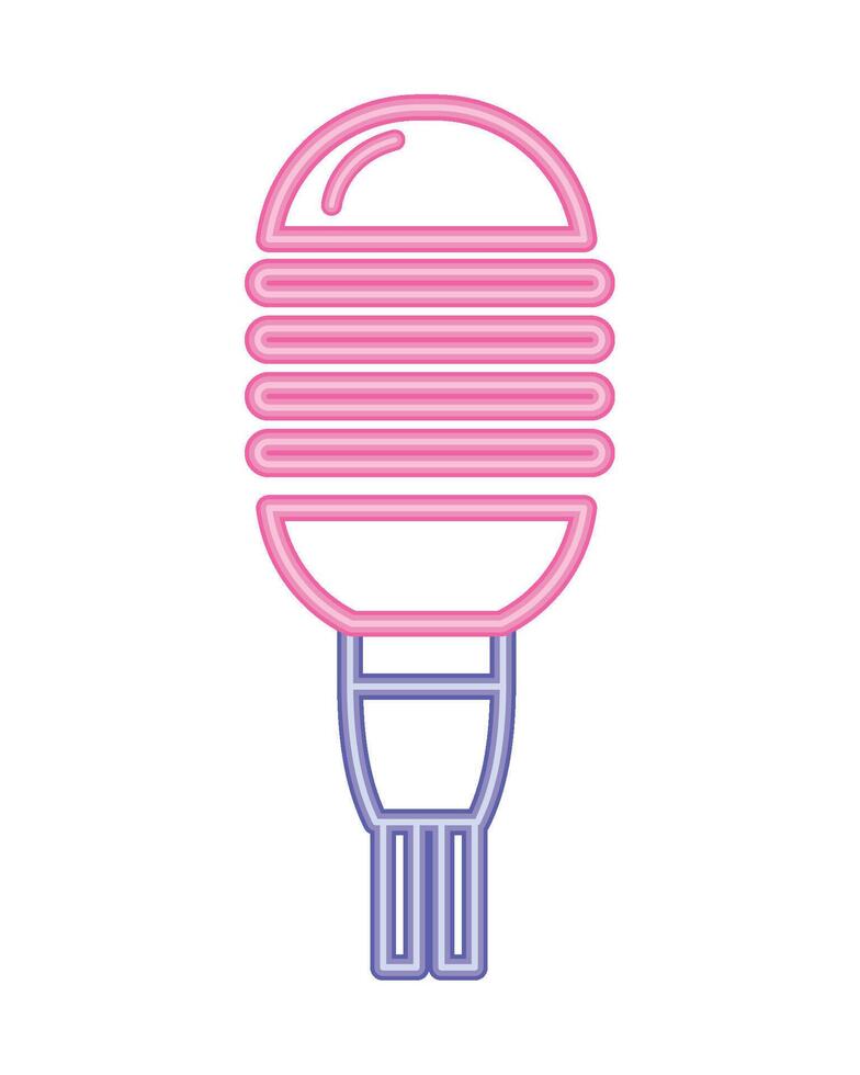 neon music microphone bright illustration vector