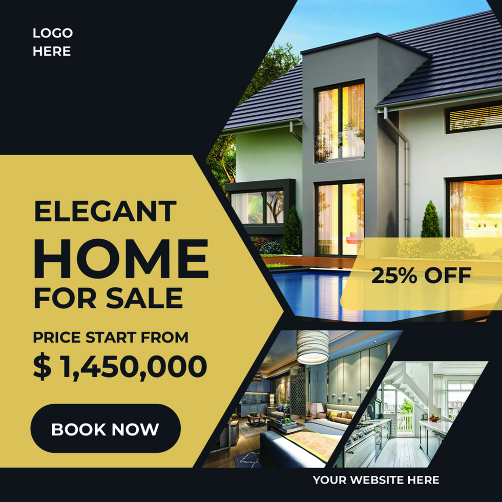 Elegant home for sale real estate social media post template psd