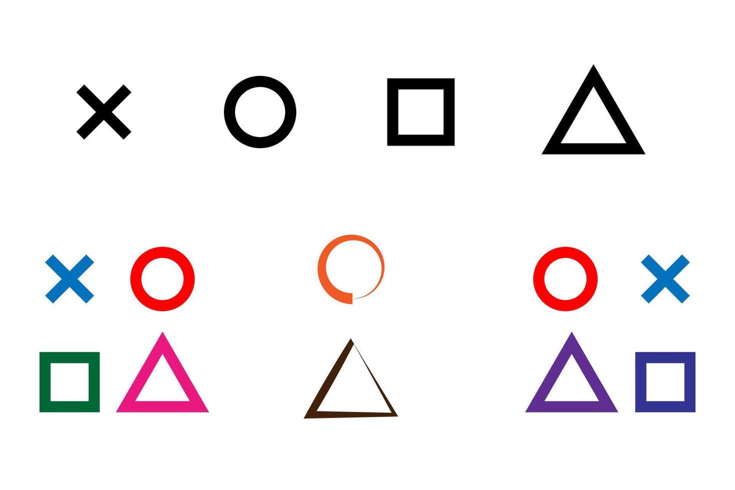 Simple theme game controller colorful circle, cross, triangle and square. Used for variative purposes. vector